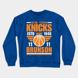 New York Knicks Brunson 11 Basketball Retro Crewneck Sweatshirt